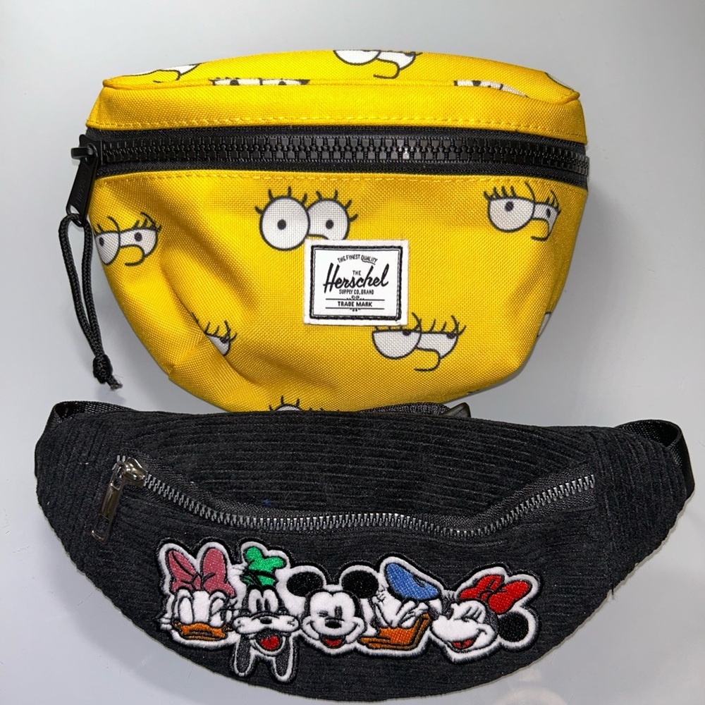 Herschel x Simpsons Yellow Waist Bag โ Black Disney Embroidered Waist Bag - NWOT - Picture 4 of 7